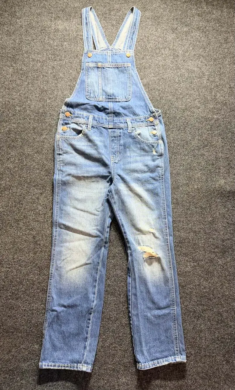 Old Navy Denim Overalls with Distressed Details Youth L(10-12)